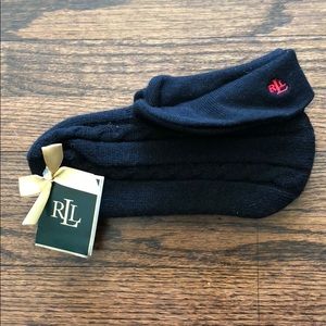 Ralph Lauren Black Slipper Socks New With Tags